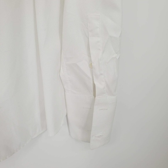 Burberry Men's Unisex Pintuck Bib Button Down Dress Shirt in White Neck 15 NEW - Picture 4 of 10